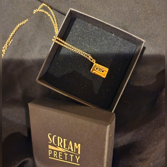 NWOT, Wolf & Badger, Scream Pretty Mixtape gold necklace, NWOT - Picture 5 of 5
